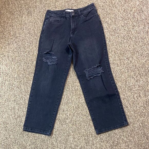 So Goods For Life Classic High Rise Straight Leg Distressed Jeans Size 9/29W - Picture 2 of 10